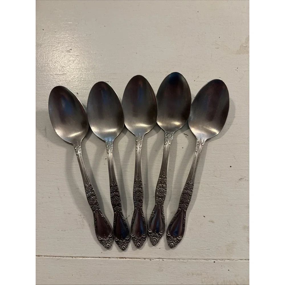 Lot Of 5 Oneida Northland Carolina Teaspoons Stainless Korea Silverware 6 Inch